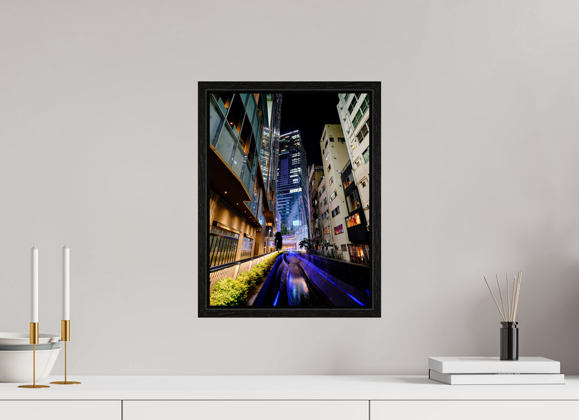 12 x 16″, Floater Frame Shibuya Canal II